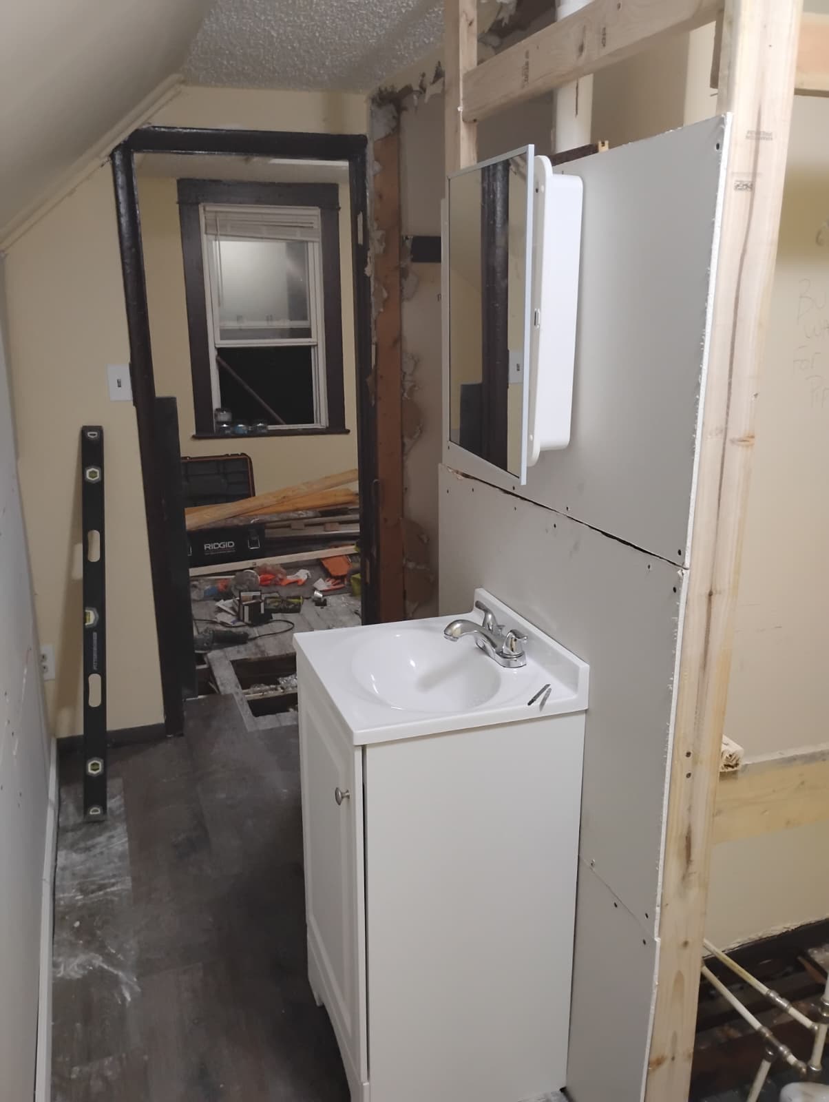 New bathtub on site ready for installation